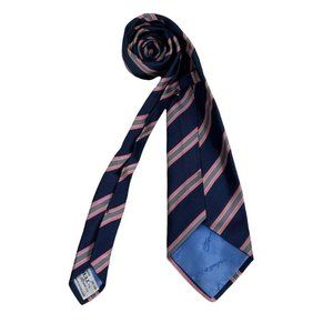 TURNBULL & ASSER Blue Striped Silk Tie HANDMADE ENGLAND 57"/ 3.5" EC